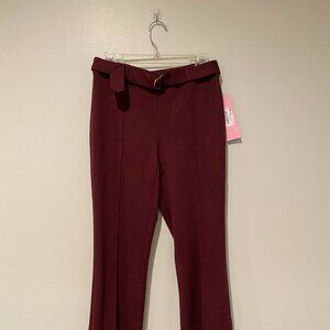 NYCC Mid-Rise Boot Cut Stretchy Pleated Dress Pants